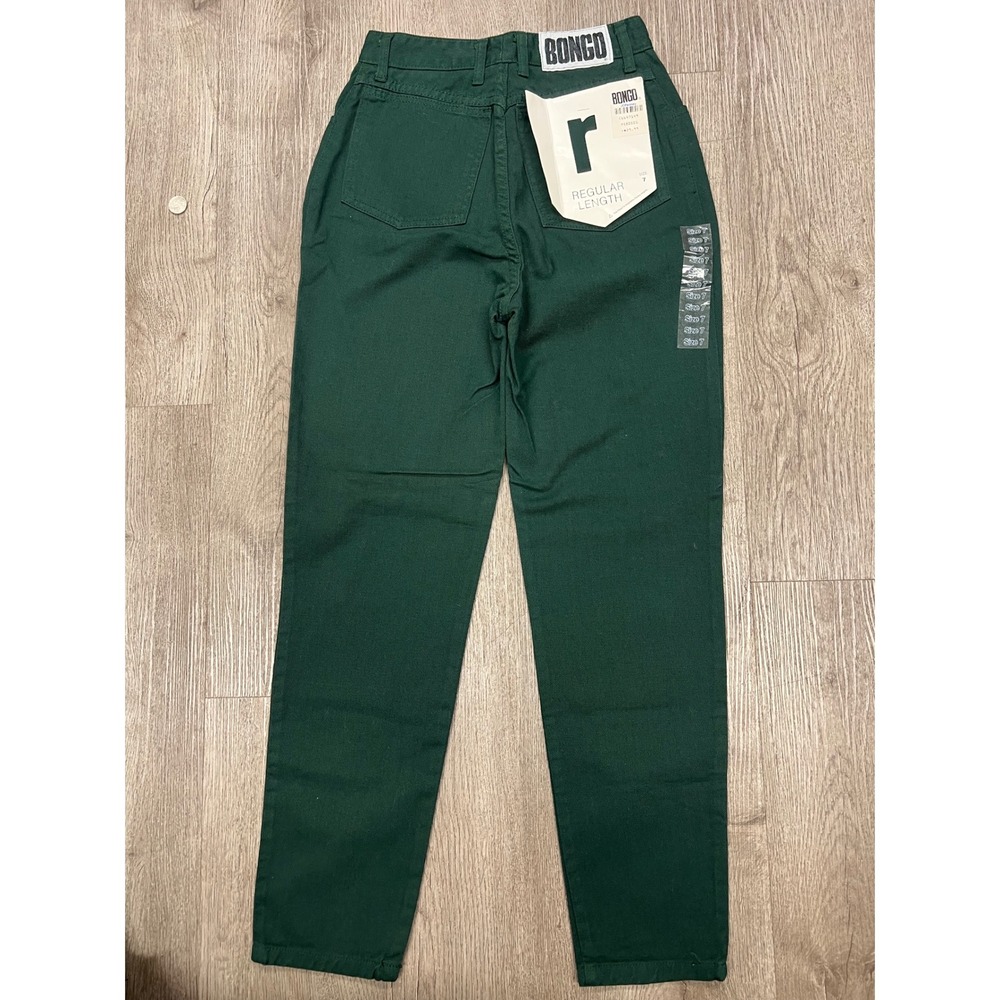 1990's Bongo Women's Green Regular Length‎ Straight Leg jeans Size 7 NWT